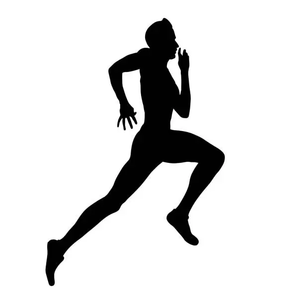 Vector illustration of male sprinter athlete running