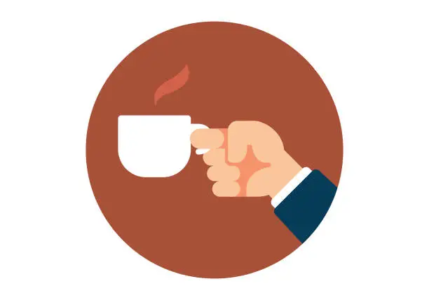 Vector illustration of Hand Holding a Coffee Cup