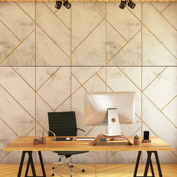 istock Indoor Workspace with Plants and Desk 1204221569