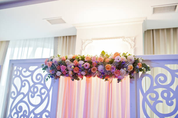 istock Beautiful wedding set decoration in the restaurant. 1204221710