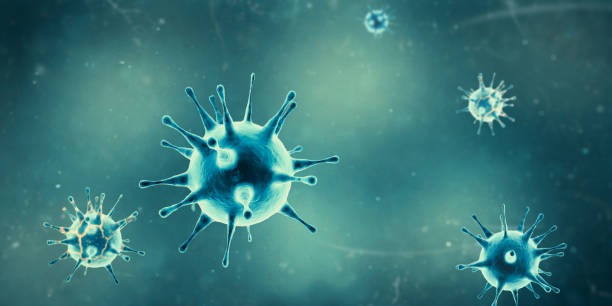 New coronavirus 2019-ncov. 3D medical illustration Microscopic view of influenza virus cells allergy medicine photos stock pictures, royalty-free photos & images