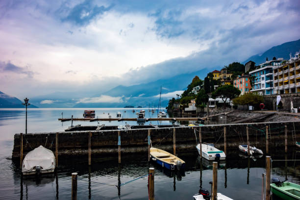 istock Pier in port in Ascona, lake Maggiore. 1204223475