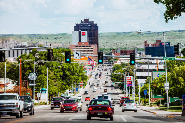 trânsito da cidade - billings, montana - billings - fotografias e filmes do acervo