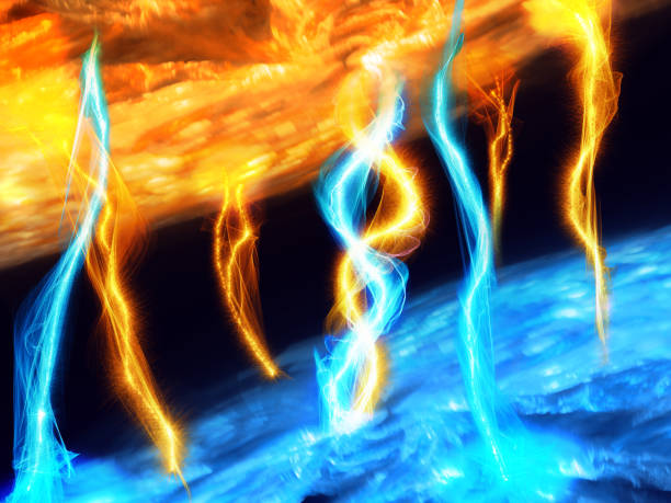 Abstract futuristic 3d image of electromagnetic radiation - solar or nuclear energy