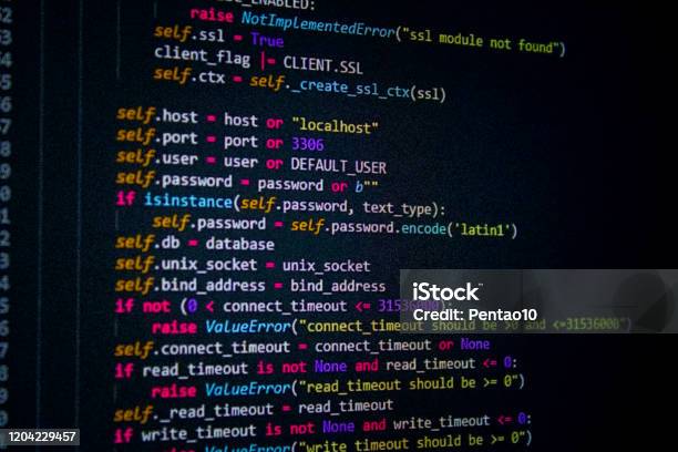 Developer Software Source Code Screen Programming Code Writing Script ...