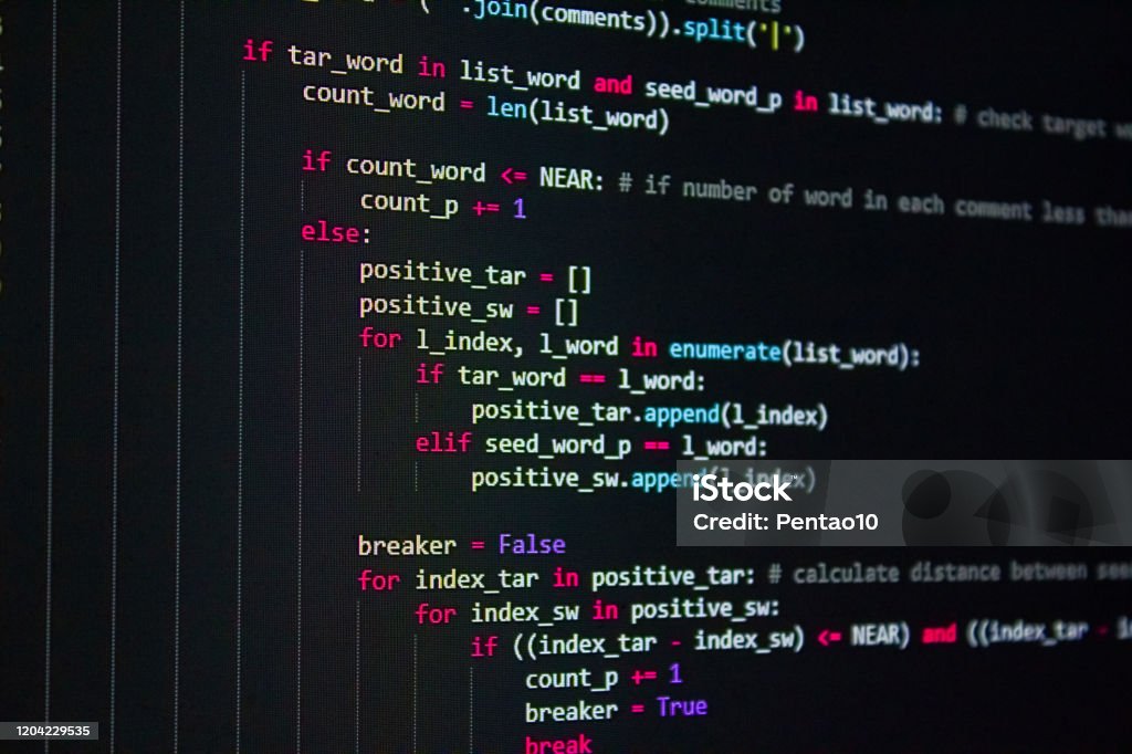 Developer Software Source Code Screen Programming Code Writing Script ...