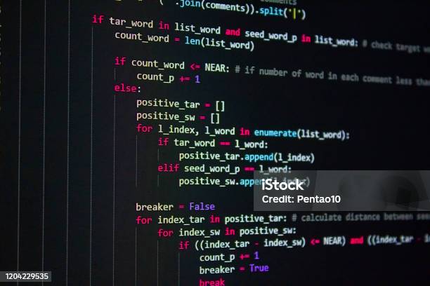 Developer Software Source Code Screen Programming Code Writing Script ...