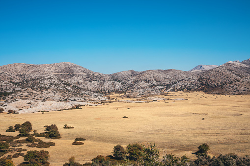 Nida plateau surrounded by mountains (Rethymnon Prefecture, Crete, Greece).