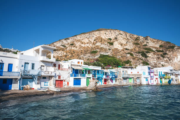 Picturesque Klima village, Milos island (Greece).