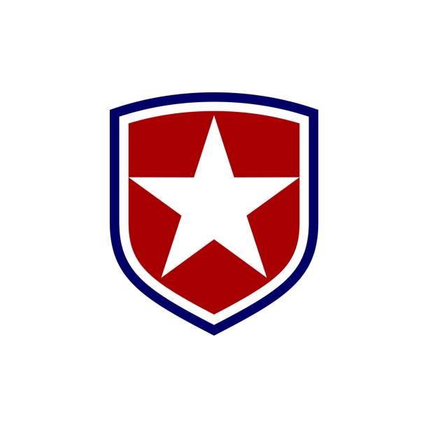 ilustraciones, imágenes clip art, dibujos animados e iconos de stock de diseño de ilustración de la plantilla de logotipo de lone star shield. vector eps 10. - lone star symbol