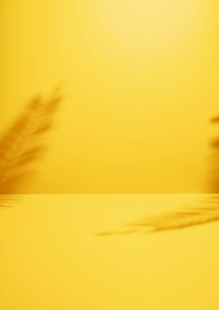 istock Cosmetic pastel yellow background for product presentation 1204248625
