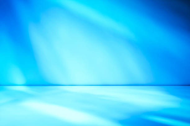 Artistic studio wall background in tones of blue