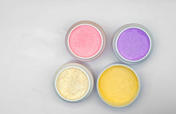 istock Dry colored powders for preparation of alginate masks 1204251438