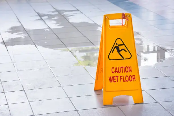 Wet floor caution sign