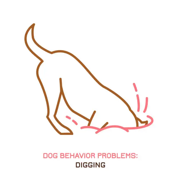 Vector illustration of Dog behavior problem icon