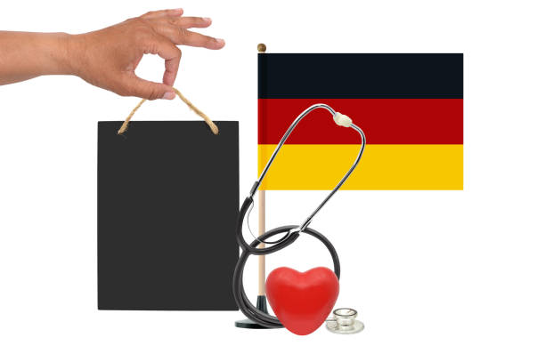 Medical Symbol Caduceus on Crash Hole - Color Background - 3D Rendering