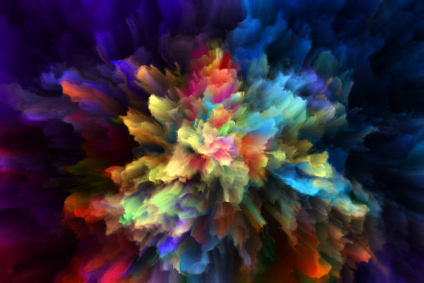 bunte regenbogen holi farbe farbe pulver explosion isoliert schwarz hintergrund - rainbow smoke colors abstract stock-grafiken, -clipart, -cartoons und -symbole