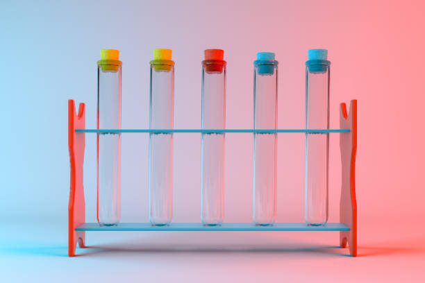 3d rendering of Medical, Scientific Laboratory Equipment on Color Gradient Background.