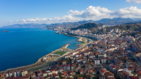 Aerial view of Giresun City in Turkey.