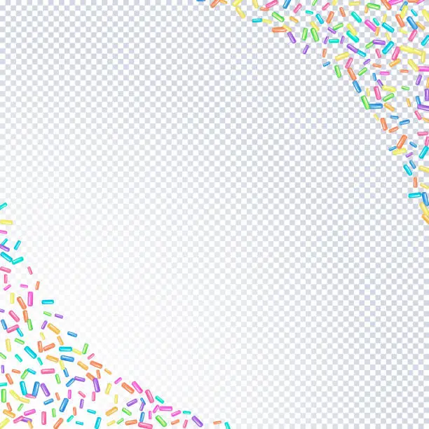 Vector illustration of Sprinkles grainy frame on a transparent background