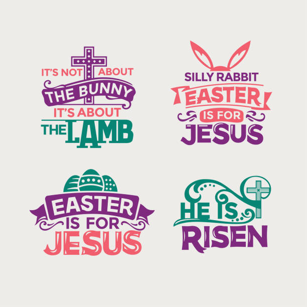 Colorful Happy Easter Quote for greeting card with rabbit, bunny and handwriting Colorful Happy Easter Quote for greeting card with rabbit, bunny and handwriting. great for cutting sticker and decoration handwriting font not script stock illustrations
