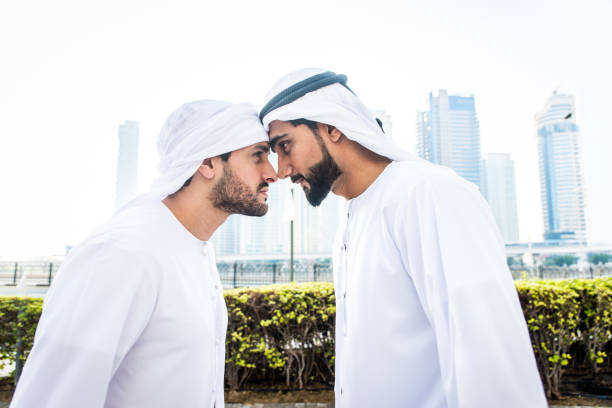istock Two men with kandora in Dubai 1204269580
