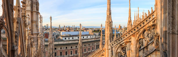 istock Panoramic view of Milan from the Dome, Italy 1204269780