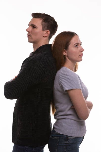 istock Man and woman offended by each other 1204270741