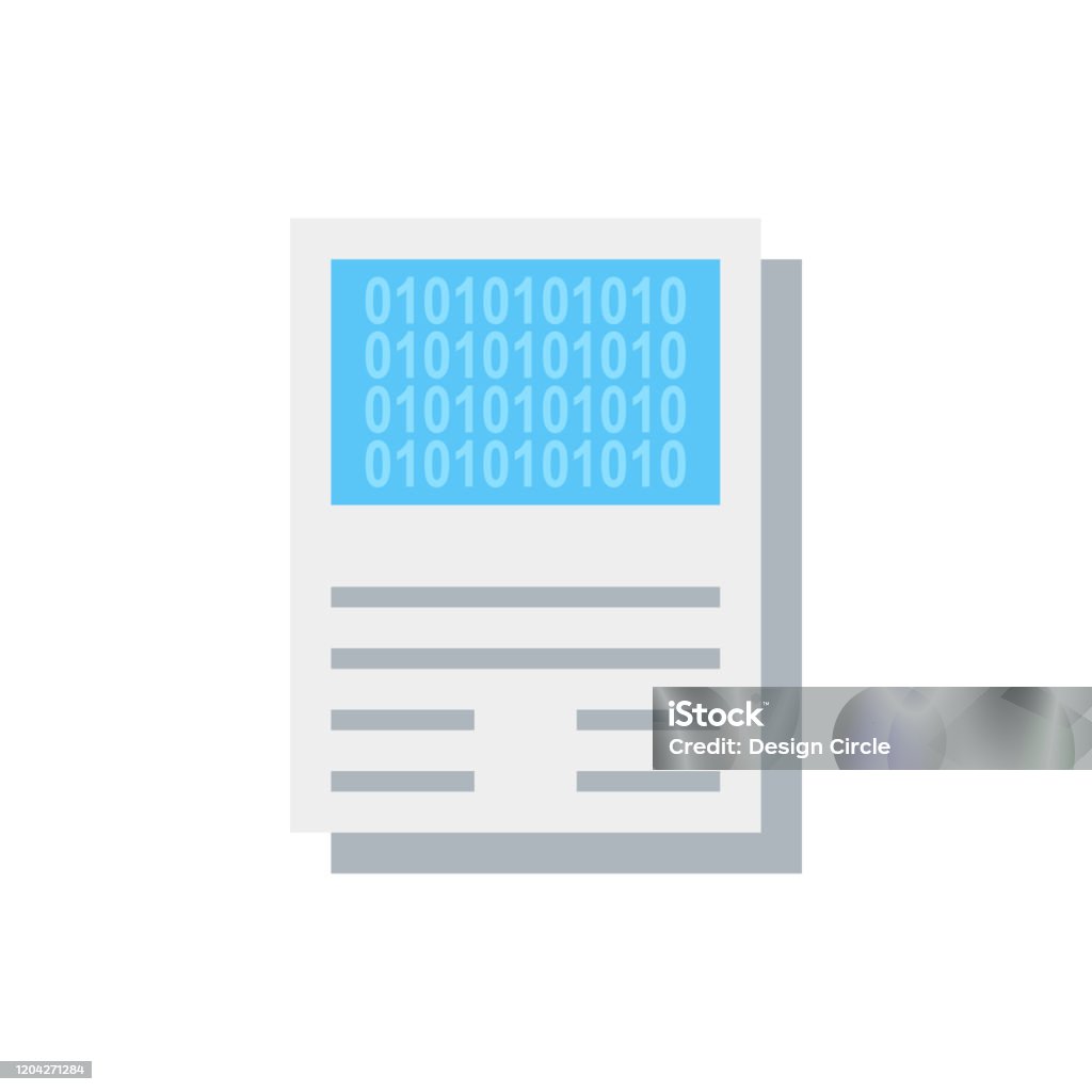 Binary Sheet Vector Icon Style Illustration Stock Illustration