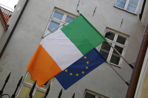 istock Irish and European flag 1204274368