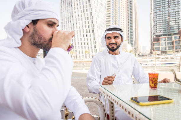 istock Two men with kandora in Dubai 1204274420