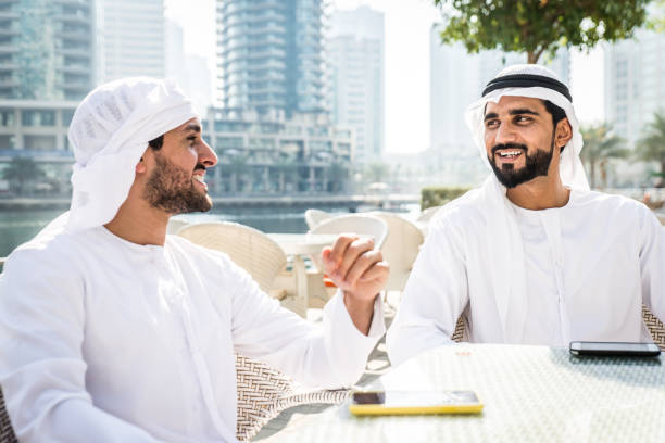 istock Two men with kandora in Dubai 1204274828