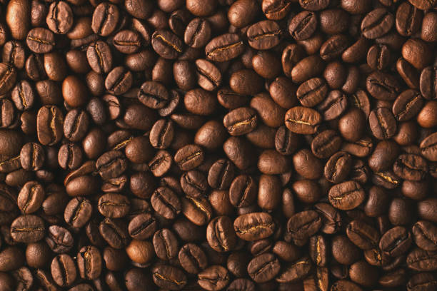 istock Texture of coffee seeds, selective focus, close-up 1204275486