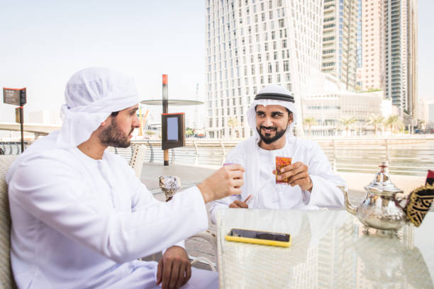 istock Two men with kandora in Dubai 1204275587