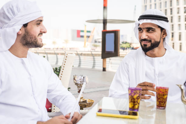 istock Two men with kandora in Dubai 1204275622
