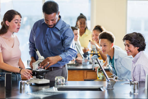 istock African-American man teaching high school science lab 1204276142