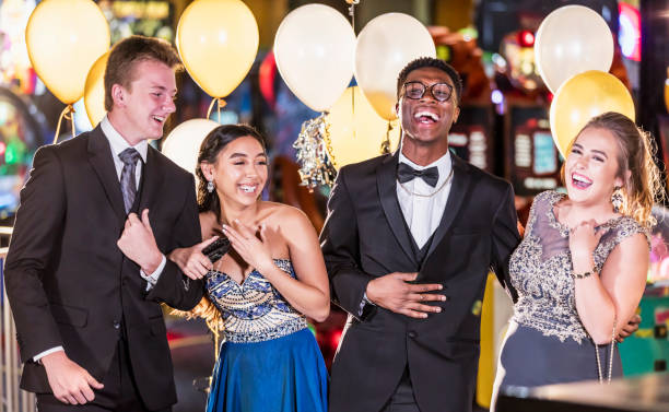 istock Teenagers having fun at prom 1204280649
