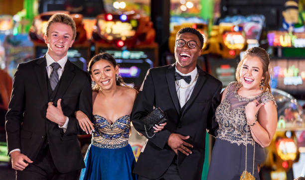 istock Teenagers having fun at prom 1204281574