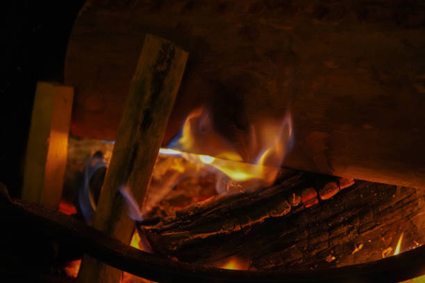 istock Close up of burning logs on a open fire 1204282105