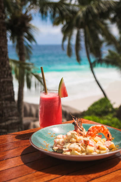istock Seychelles Seafood Lunch by the beach 1204282236