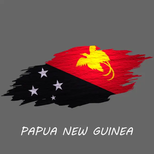 Vector illustration of Grunge styled flag of Papua New Guinea