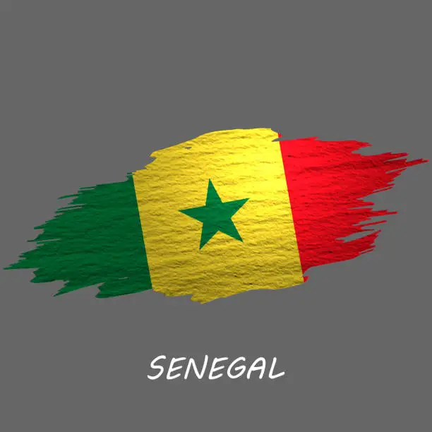 Vector illustration of Grunge styled flag of Senegal
