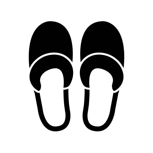 Slippers icon, logo isolated on white background Slippers icon, logo isolated on white background slipper stock illustrations