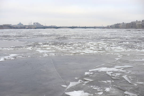 istock View of Neva River at winter. 1204284843