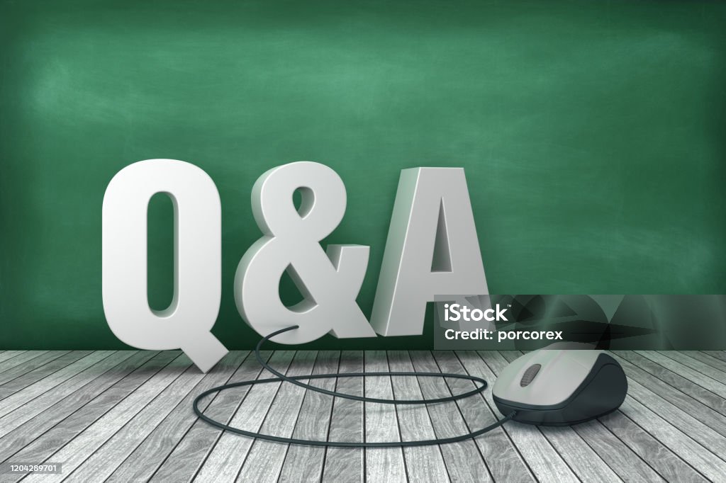 Word Q&a 3d Word Qa With Computer Mouse On Chalkboard Background 3d Rendering ...