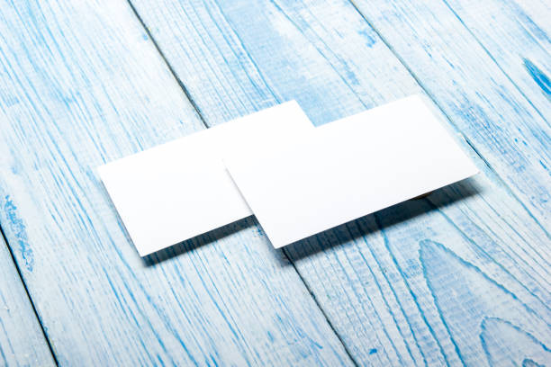 istock Business cards blank. Mockup on color background. Flat Lay. copy space for text 1204290775