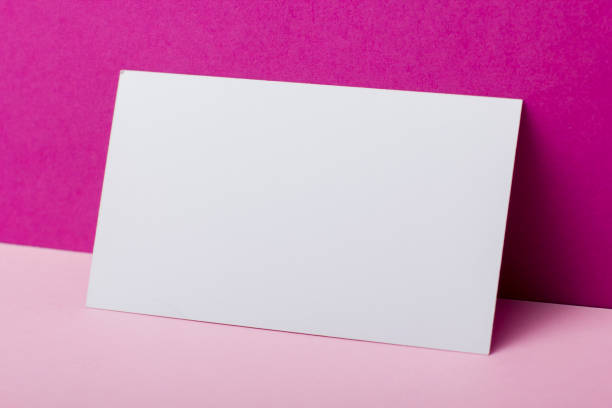 istock Business cards blank. Mockup on color background. Flat Lay. copy space for text 1204290883