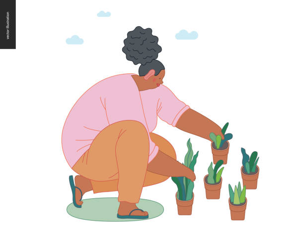 ilustrações de stock, clip art, desenhos animados e ícones de gardening people, spring - seedbed