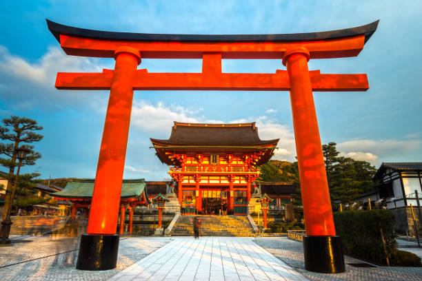 Fushimi Inari Taisha Shrine in Kyoto, Japan Kyoto, Japan - December 02, 2014: Fushimi Inari Taisha Shrine in Kyoto, Japan shinto stock pictures, royalty-free photos & images