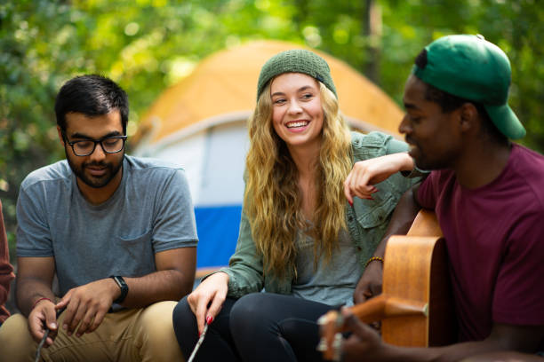 istock Multi-Ethnic Campfire Sing-A-Long stock photo 1204292234